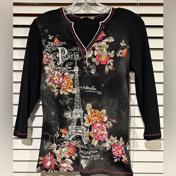 Paris long sleeve ship top Small New - Picture 3 of 6